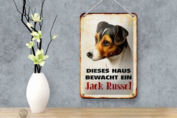 Plaque en étain chien 12x18cm, cette maison garde Jack Russel, décoration 4