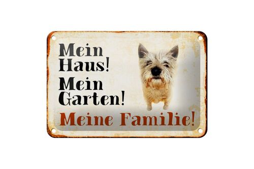 Blechschild Hund 18x12cm Yorkshire mein Haus Garten Familie Dekoration