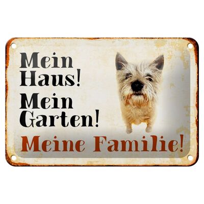 Blechschild Hund 18x12cm Yorkshire mein Haus Garten Familie Dekoration