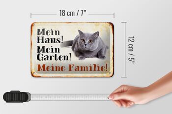 Signe en étain animaux 18x12cm, chat, ma maison, jardin, décoration familiale 5