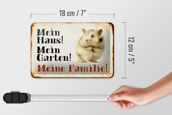Signe en étain animaux 18x12cm, hamster, ma maison, jardin, décoration familiale 5