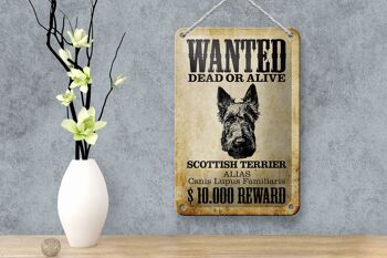 Plaque en tôle chien 12x18cm, décoration de Terrier écossais recherché 4