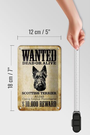 Plaque en tôle chien 12x18cm, décoration de Terrier écossais recherché 5