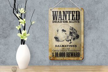 Panneau en étain chien 12x18cm, décoration cadeau dalmatien mort recherché 4