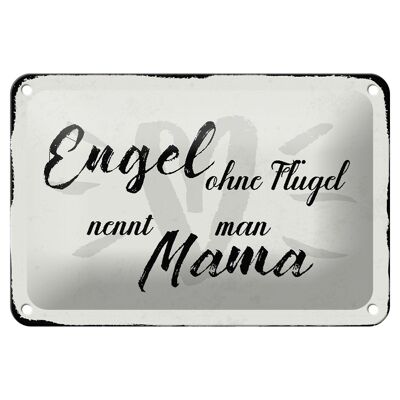 Tin sign saying 18x12cm angel without wings mom heart decoration