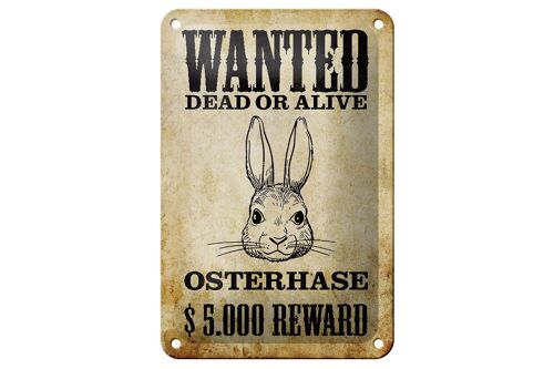 Blechschild Tiere 12x18cm wanted Osterhase Geschenk Dekoration