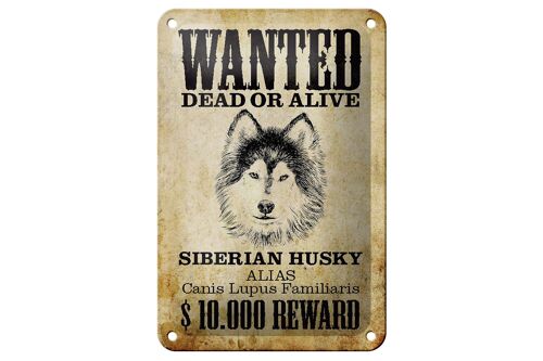 Blechschild Hund 12x18cm wanted Siberian Husky Geschenk Dekoration