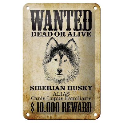 Tin sign dog 12x18cm wanted Siberian Husky gift decoration
