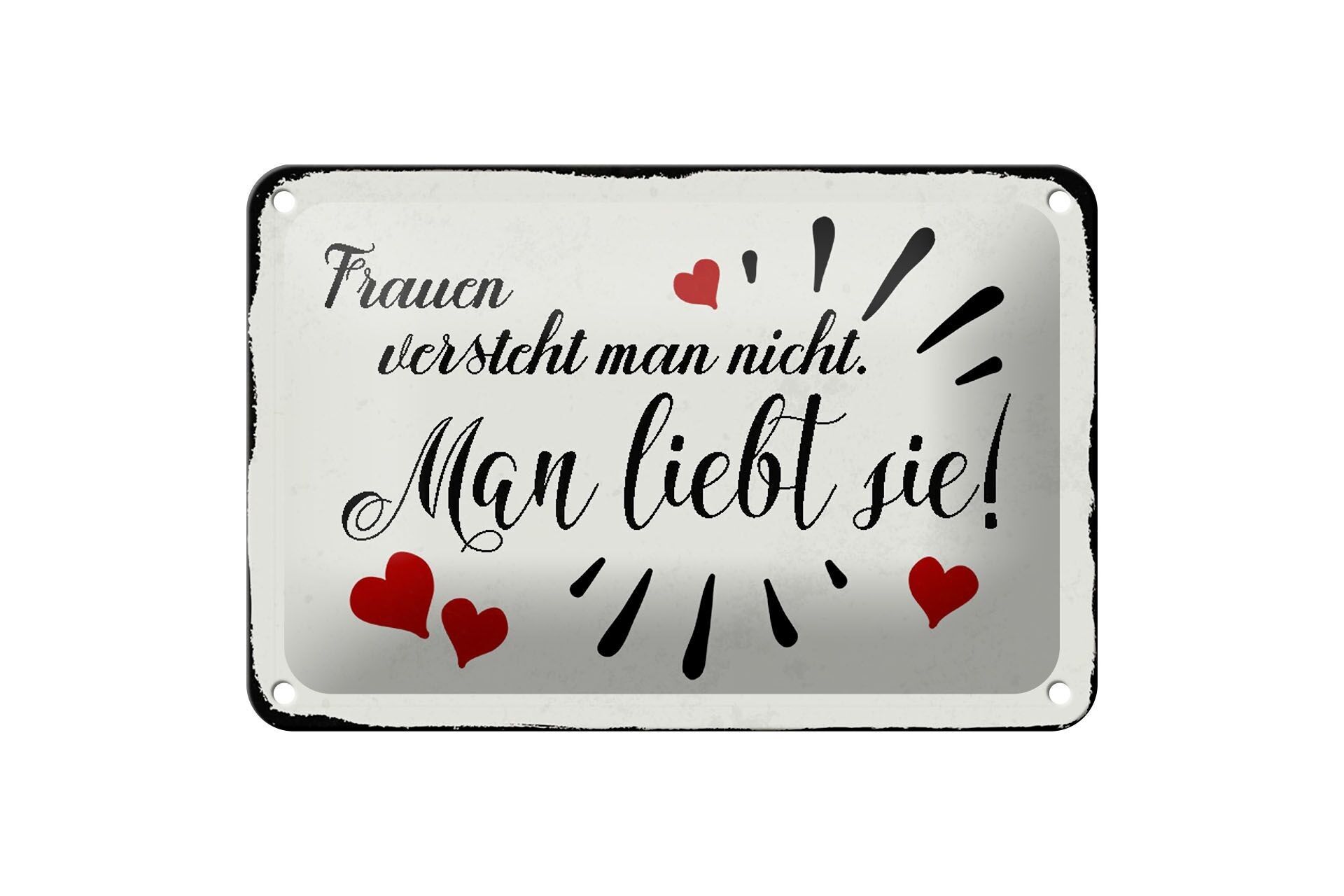 Blechschild Spruch 12x18cm Frauen versteht man nicht man Dekoration