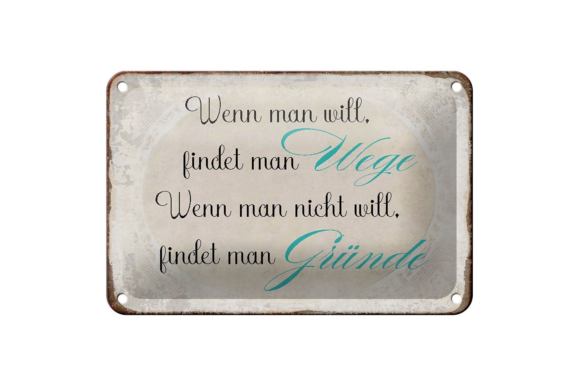 Letrero de hojalata que dice 18x12 cm, si quieres, puedes encontrar formas de decorar.