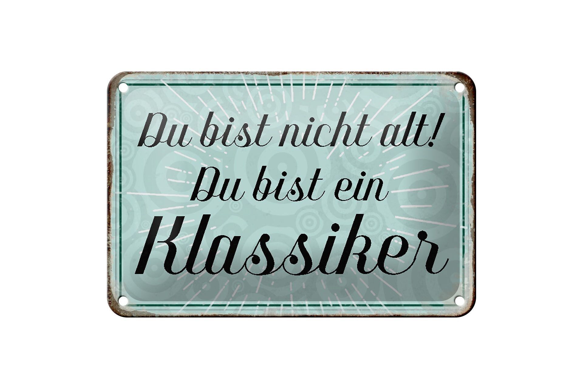 Targa in metallo con scritta 18x12 cm non sei vecchio, decorazione classica