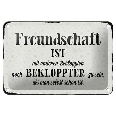 Blechschild Spruch 18x12cm Freundschaft ist mit anderen Dekoration