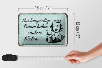 Signe en étain rétro 18x12cm, décoration de cuisine propre pour femmes ennuyeuses 5