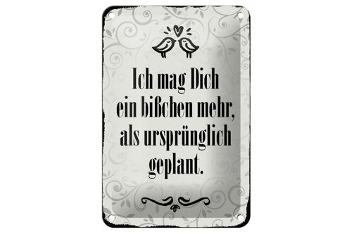 Blechschild Spruch 12x18cm ich mag dich ein bisschen mehr Dekoration