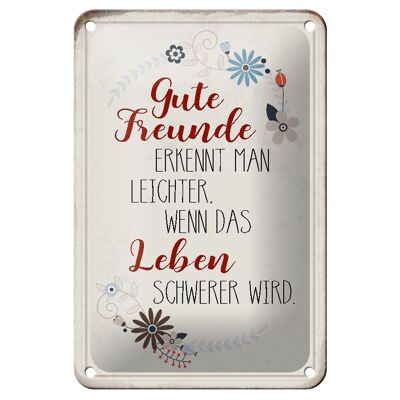 Tin sign saying 12x18cm good friends recognize gift decoration