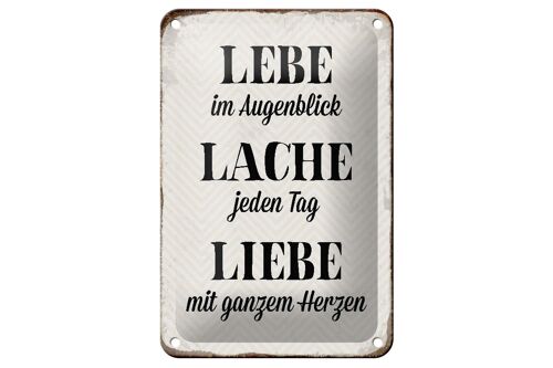 Blechschild Spruch 12x18cm Lebe Lache jeden Tag Liebe Dekoration