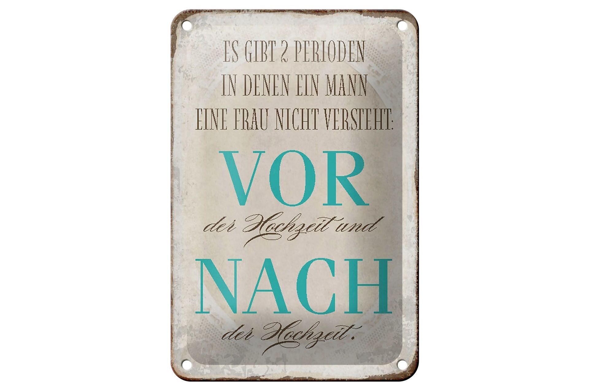 Targa in metallo da 12 x 18 cm con scritta "2 periodi di decorazione del matrimonio".