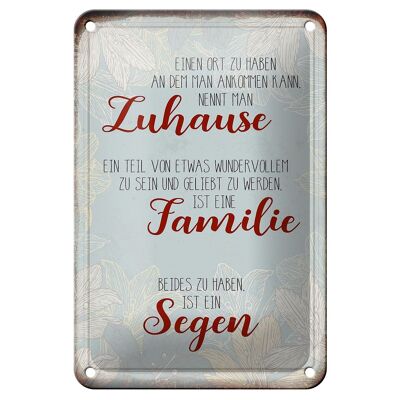 Blechschild Spruch 12x18cm Zuhause Familie Segen Geschenk Dekoration