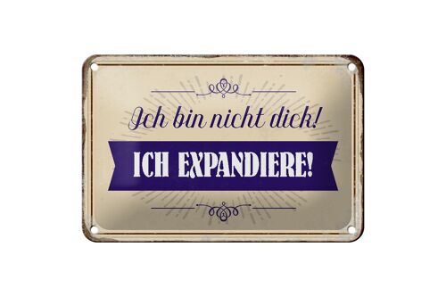 Blechschild Spruch 18x12cm bin nicht dick ich expandiere Dekoration