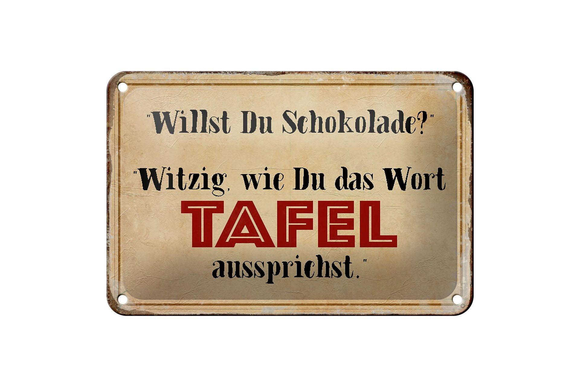 Targa in metallo con scritta 18x12 cm vuoi una divertente decorazione al cioccolato