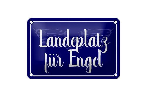 Blechschild Spruch 18x12cm Landeplatz für Engel Geschenk Dekoration