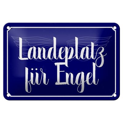 Blechschild Spruch 18x12cm Landeplatz für Engel Geschenk Dekoration