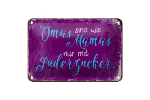 Blechschild Spruch 18x12cm Omas sind wie Mamas nur mit Dekoration