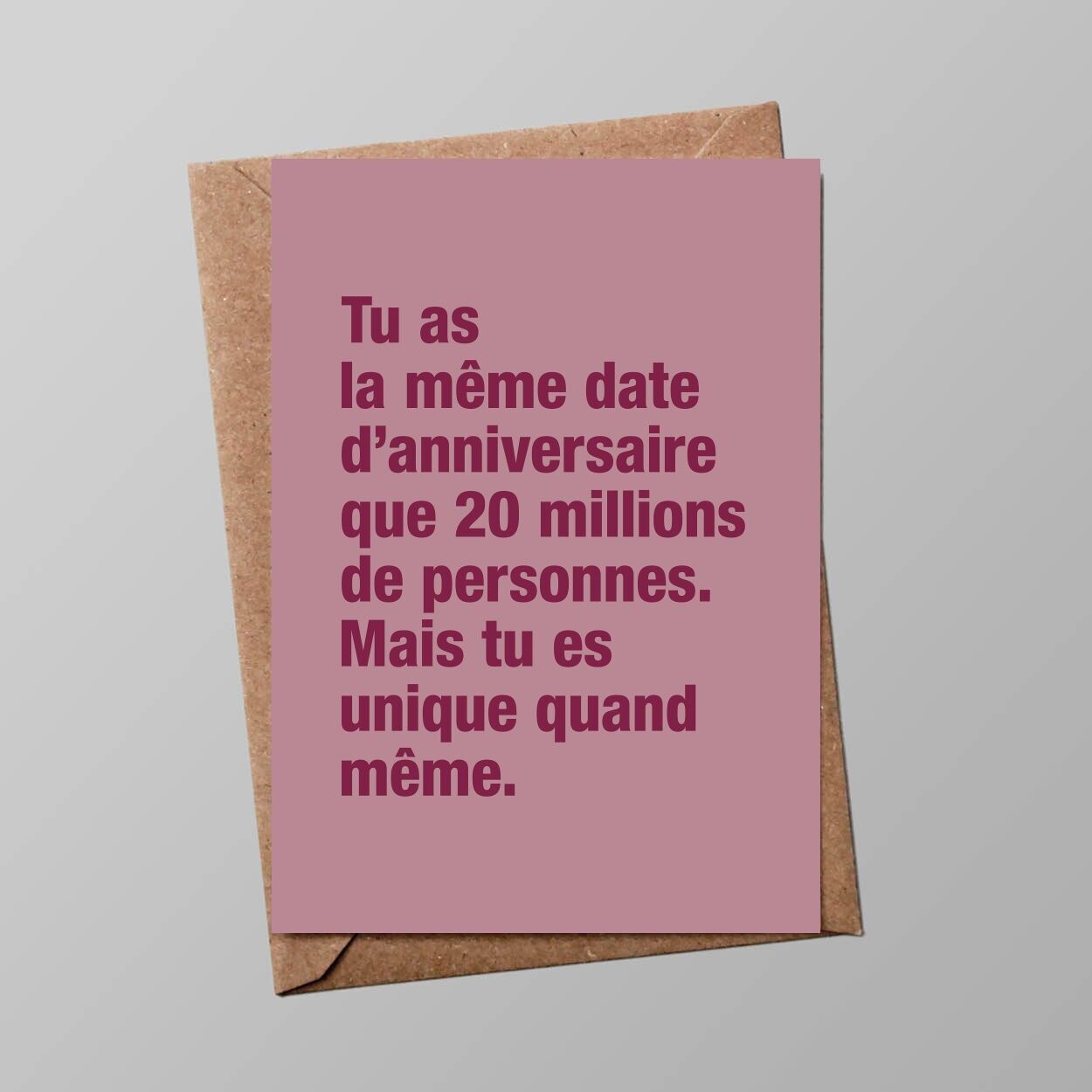 Carte "Anniversaire" : Tu as la même date d’anniversaire... (avec enveloppe)