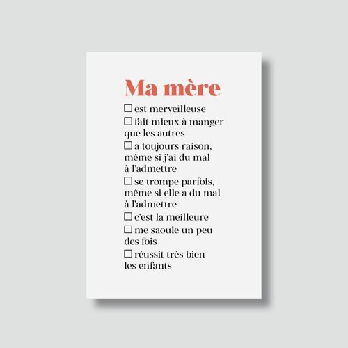 Carte "Fête des mères" :

Carte à cocher maman