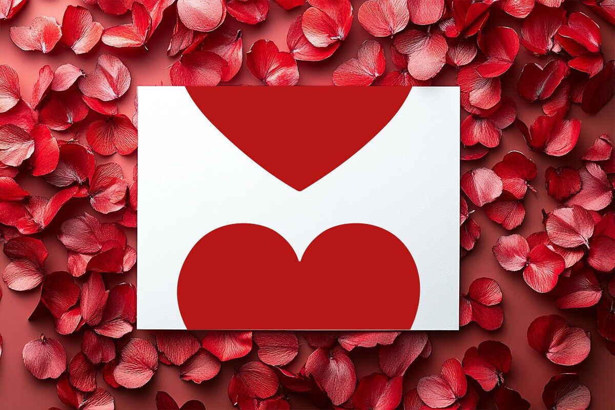 Tarjeta “Love”: Corazón gráfico (con sobre)
