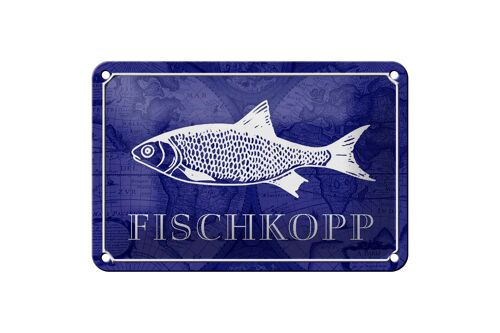 Blechschild Spruch 18x12cm Fischkopp Fisch Geschenk Dekoration