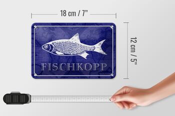 Panneau en étain disant 18x12cm, décoration cadeau poisson Fischkopp 5