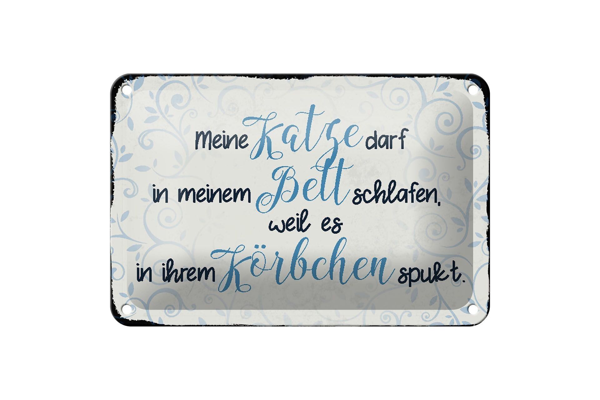 Targa in metallo con scritta 18x12 cm il mio gatto è ammesso nella decorazione del mio letto