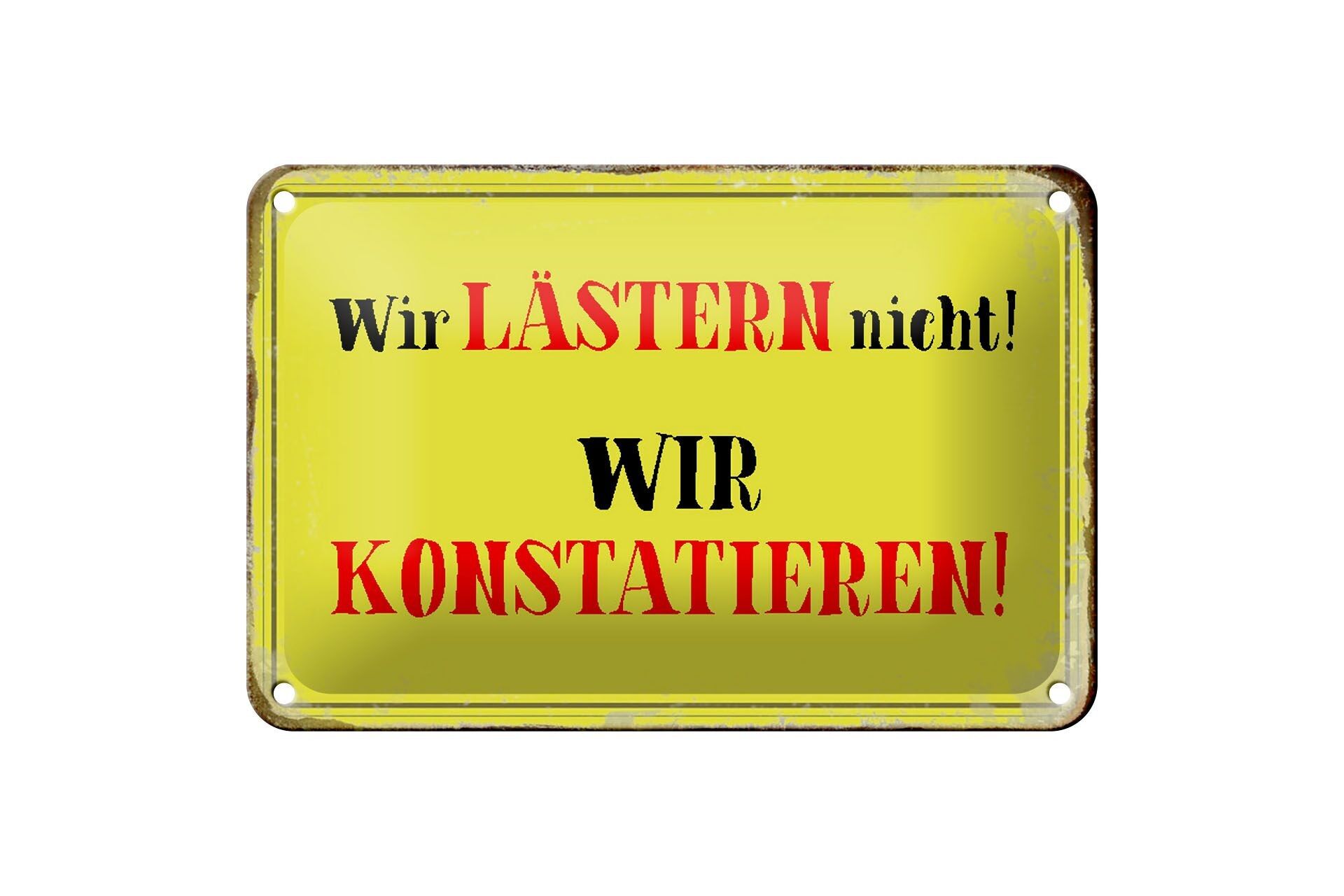 Targa in metallo 18x12 cm con scritta "bestemmiamo", non dichiariamo la decorazione