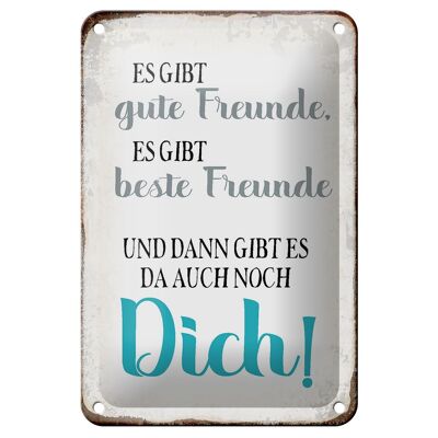 Tin sign saying 12x18cm good friends give you too decoration