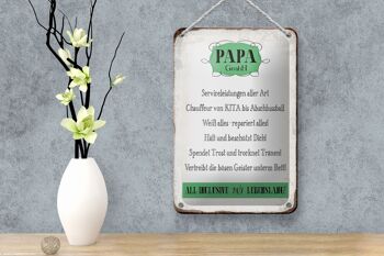 Plaque en tôle disant 12x18 cm Papa GmbH 24h/24, 7j/7, décoration pour la vie 4