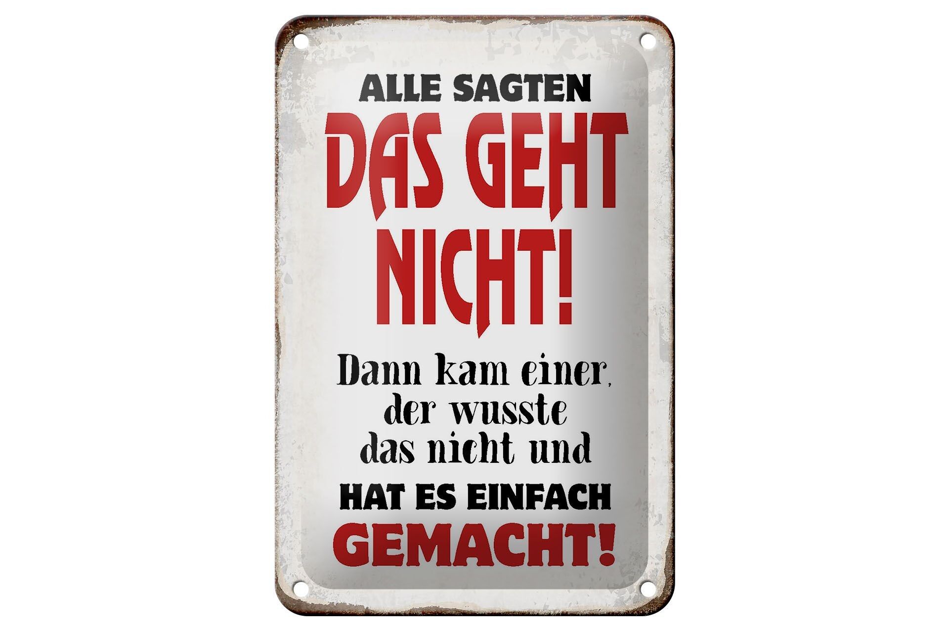 Targa in metallo con scritta 12x18 cm Tutti dicono che non è possibile decorare un regalo