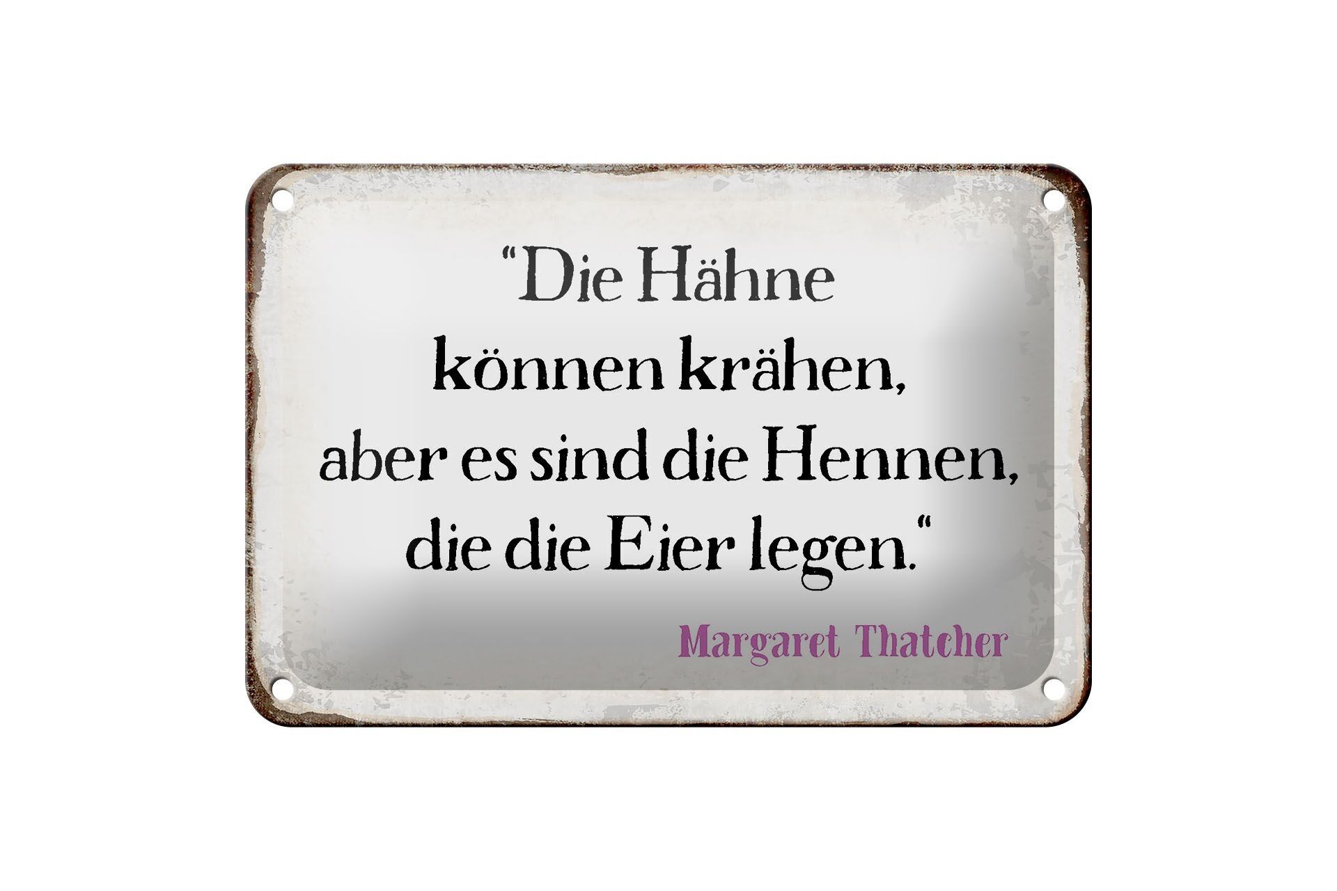 Tin sign saying 18x12cm Roosters can crow but they are decoration