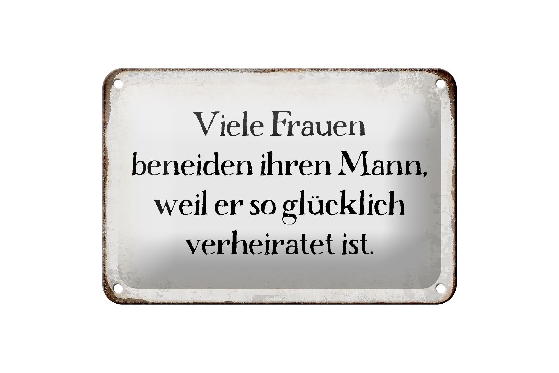 Targa in metallo con scritta 18x12 cm, molte donne invidiano la decorazione del marito