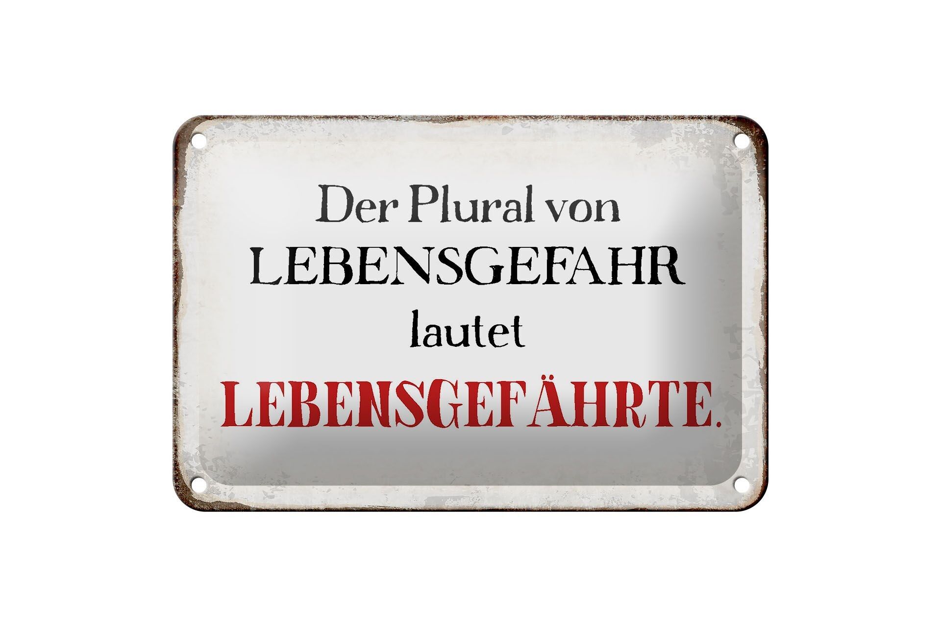 Targa in metallo con scritta 18x12 cm plurale di pericolo per la vita è decorazione