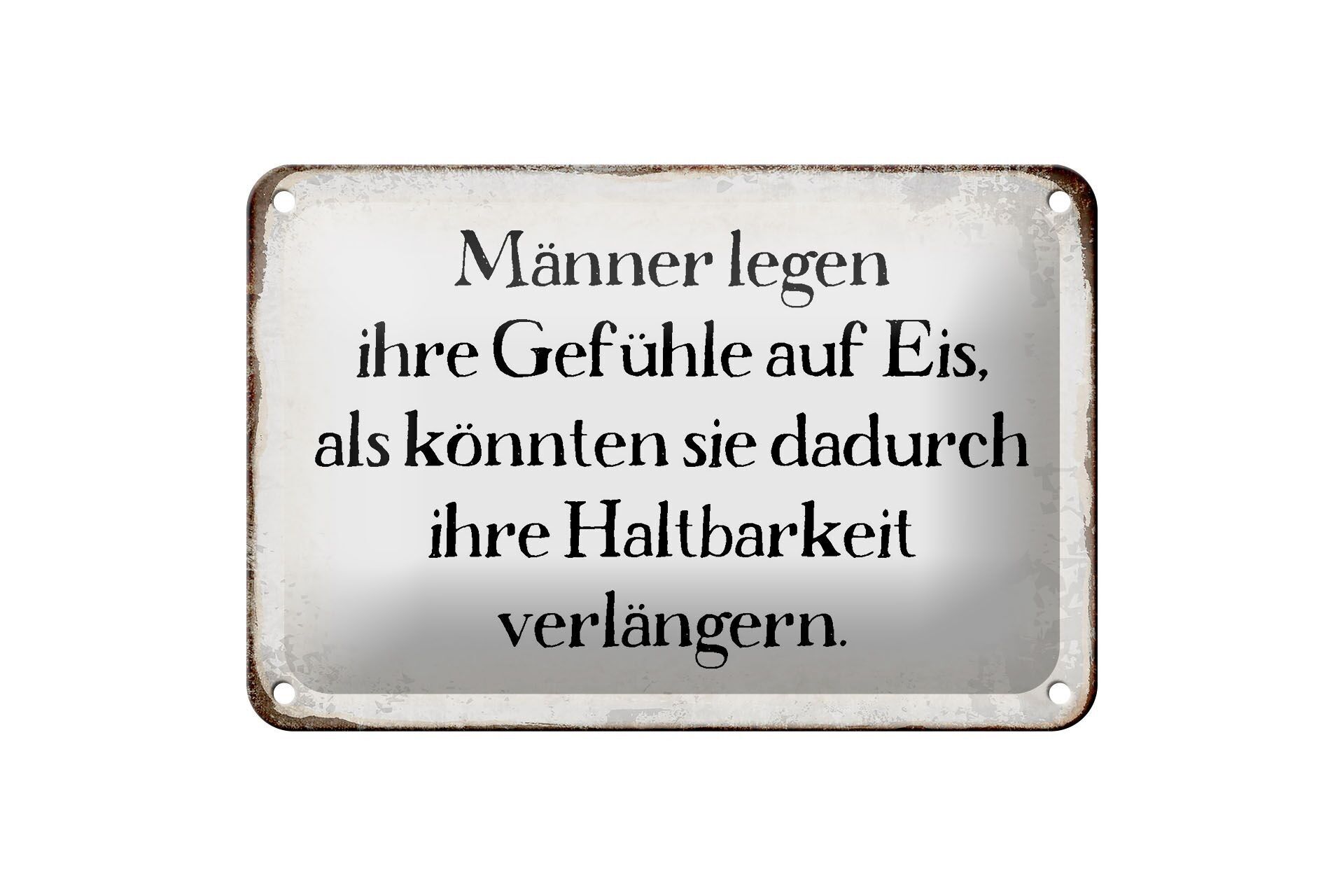 Targa in metallo con scritta 18x12 cm Gli uomini mettono i sentimenti nella decorazione del ghiaccio