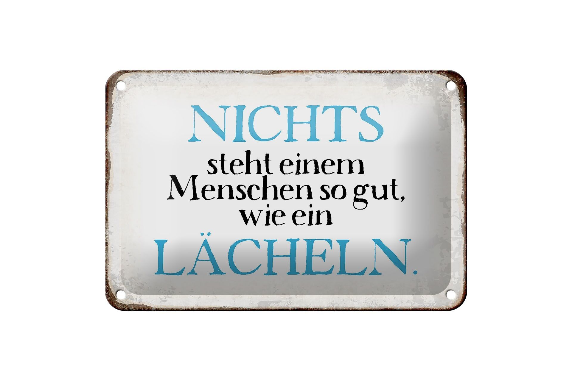 Targa in metallo con scritta 18x12 cm, niente è meglio della decorazione con sorriso