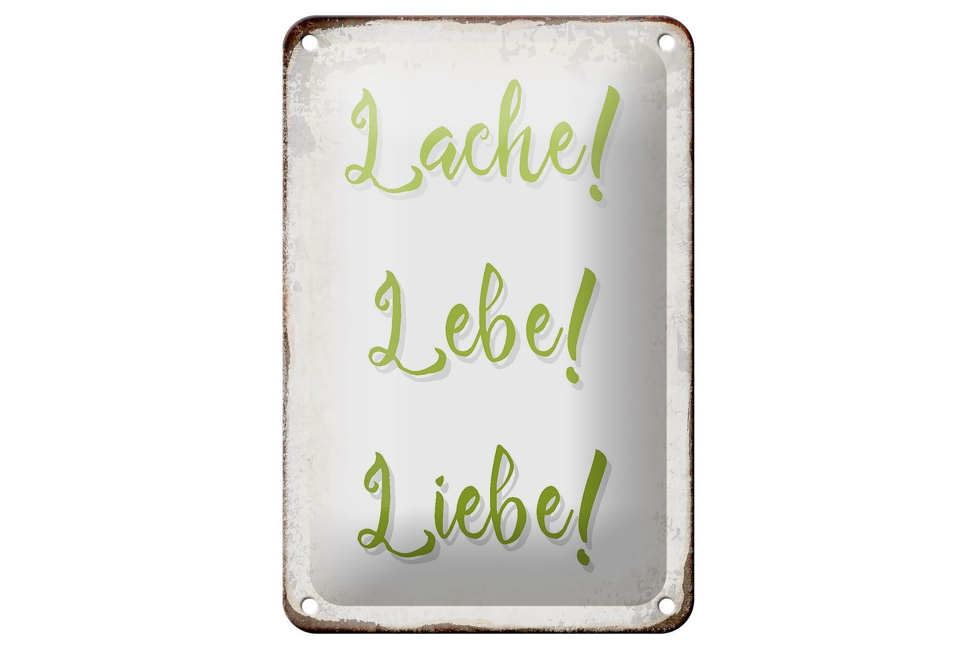 Targa in metallo con scritta 12x18 cm ridere dal vivo amore decorazione regalo retrò