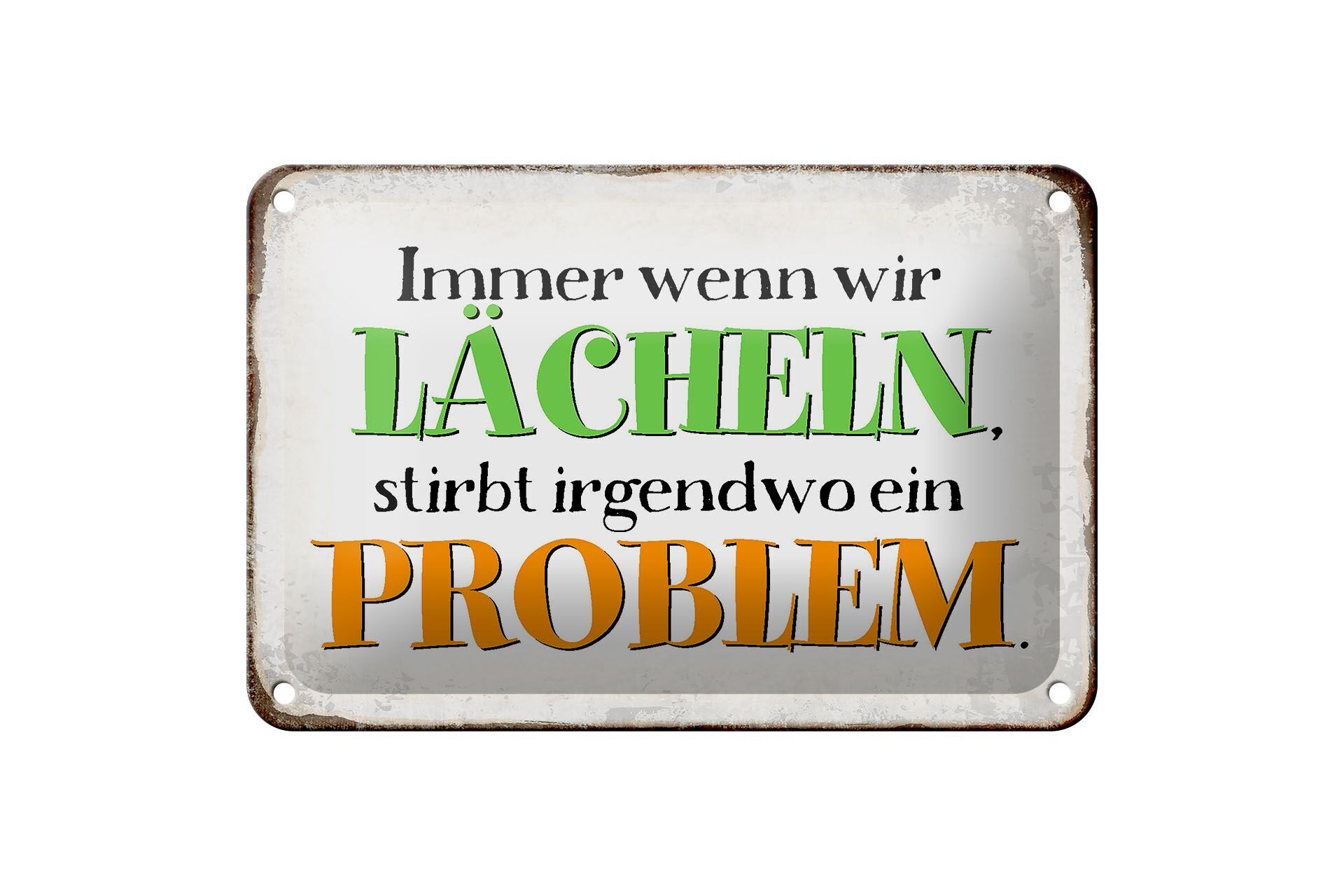 Targa in metallo con scritta 18x12 cm quando ridiamo muore problema decorazione