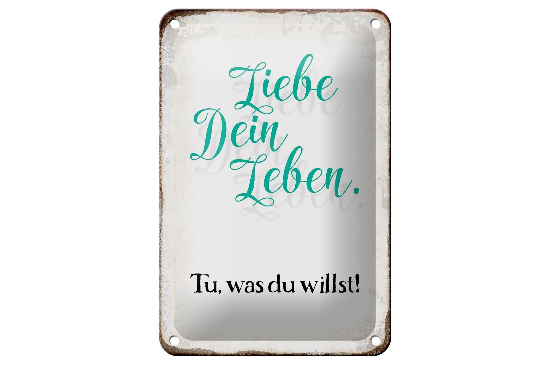 Targa in metallo con scritta 12x18 cm ama la tua vita, fai quello che vuoi come decorazione