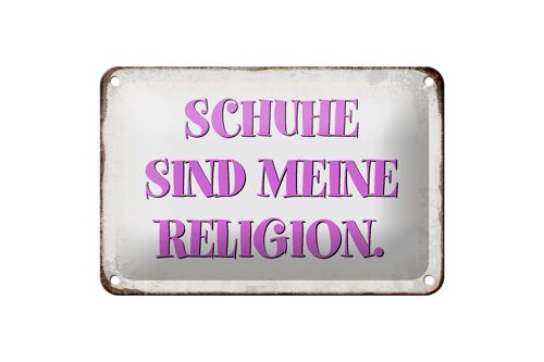 Blechschild Spruch 18x12cm Schuhe sind meine Religion Dekoration