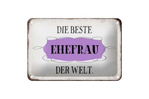 Blechschild Spruch 18x12cm die beste Ehefrau der Welt Dekoration