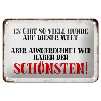 Blechschild Spruch 18x12cm wir haben den schönsten Hund Dekoration