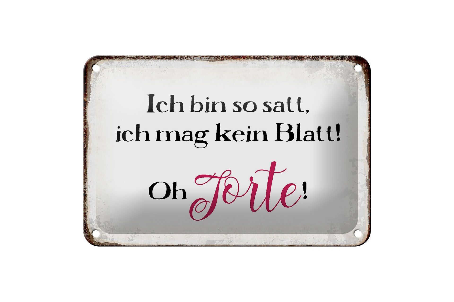 Targa in metallo con scritta 18 x 12 cm, sono stufo, non mi piace una foglia, oh decorazione per torta