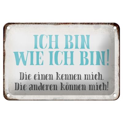 Blechschild Spruch 18x12cm ich bin so wie ich bin Geschenk Dekoration